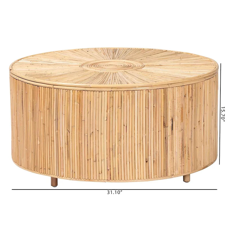 Miami Bohemian Light Honey Rattan Coffee Table