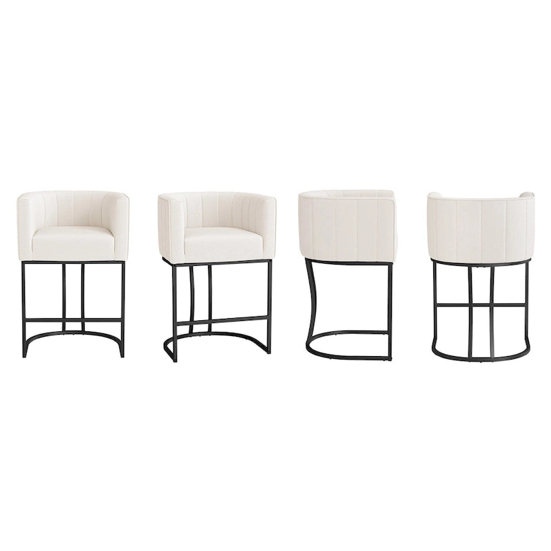Moderne Barhocker mit niedriger Rückenlehne und Sitzhöhe für Tresen, Metallgestell