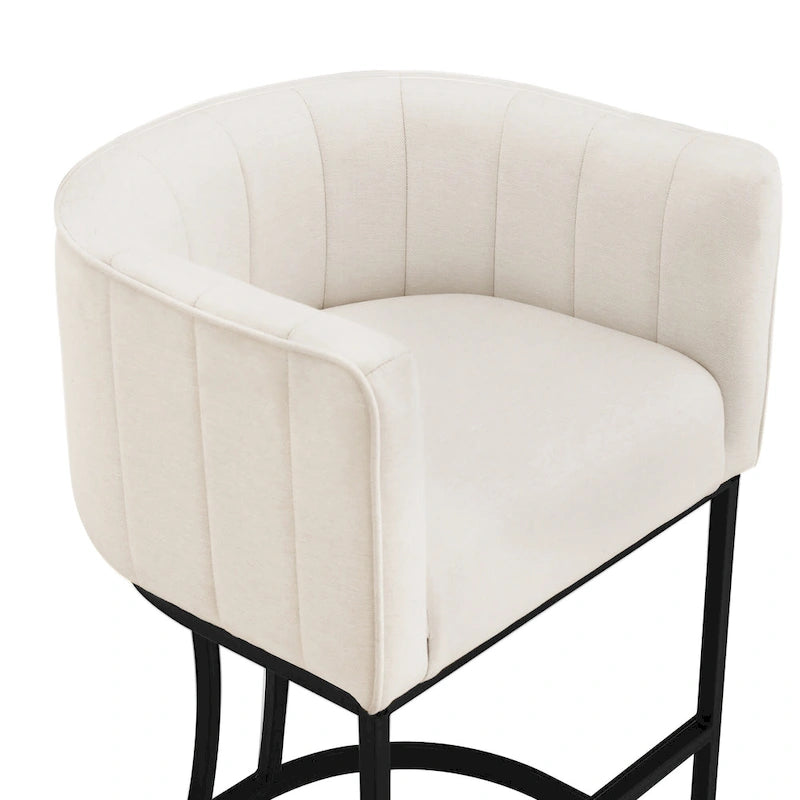 Moderne Barhocker mit niedriger Rückenlehne und Sitzhöhe für Tresen, Metallgestell