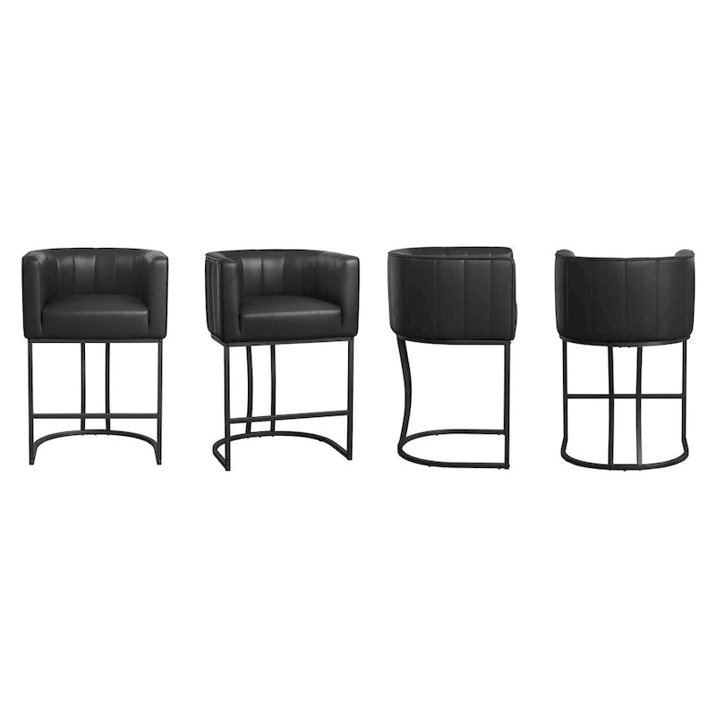Moderne Barhocker mit niedriger Rückenlehne und Sitzhöhe für Tresen, Metallgestell