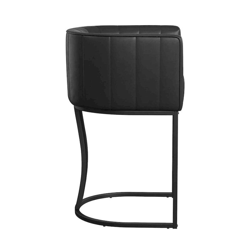 Moderne Barhocker mit niedriger Rückenlehne und Sitzhöhe für Tresen, Metallgestell
