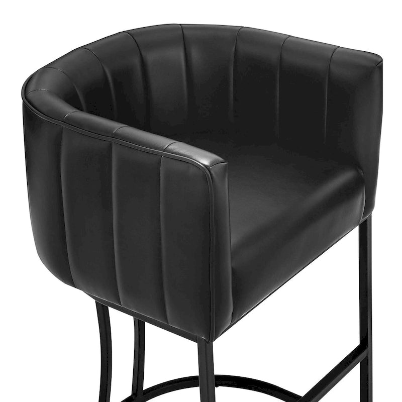 Moderne Barhocker mit niedriger Rückenlehne und Sitzhöhe für Tresen, Metallgestell