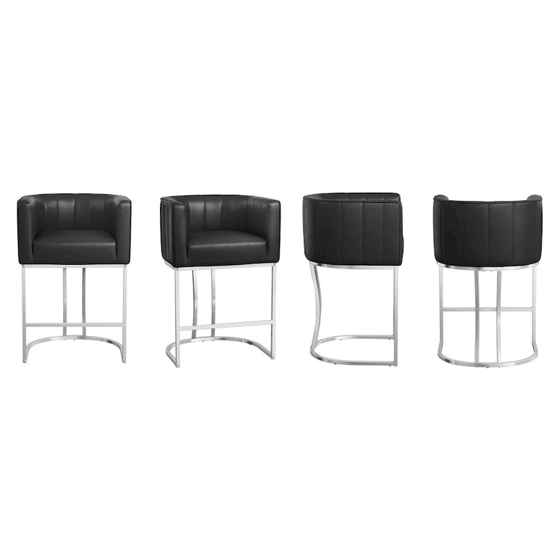 Moderne Barhocker mit niedriger Rückenlehne und Sitzhöhe für Tresen, Metallgestell