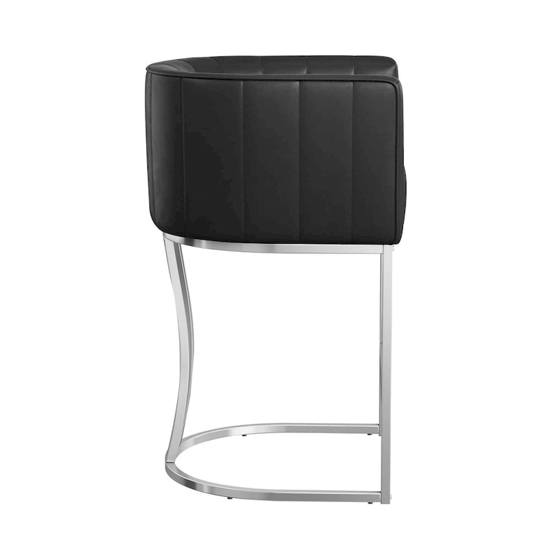 Moderne Barhocker mit niedriger Rückenlehne und Sitzhöhe für Tresen, Metallgestell