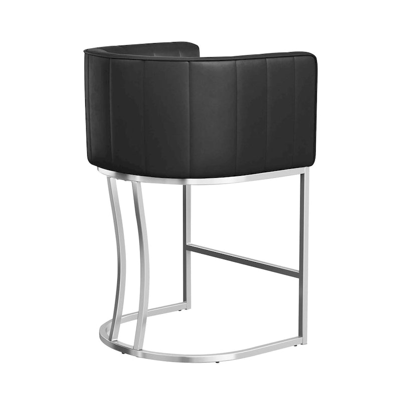 Moderne Barhocker mit niedriger Rückenlehne und Sitzhöhe für Tresen, Metallgestell