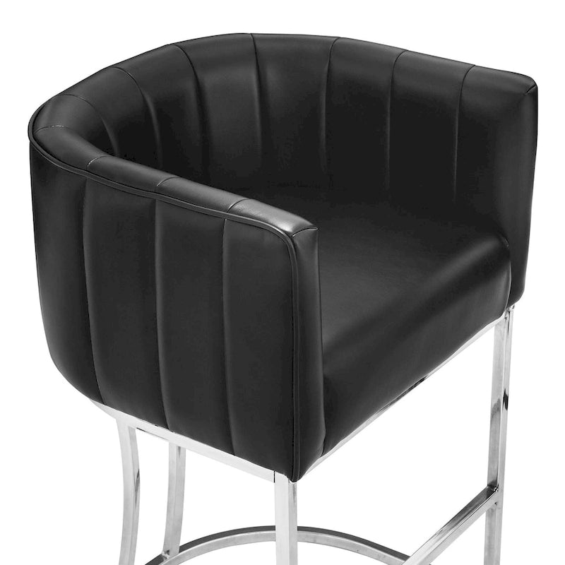 Moderne Barhocker mit niedriger Rückenlehne und Sitzhöhe für Tresen, Metallgestell