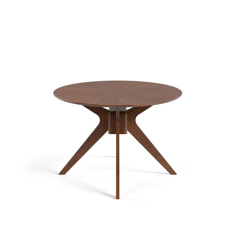 Mid-Century Walnut Oval Wood Dining Table
