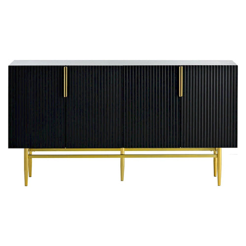 Sideboard mit 4 Türen und goldfarbenen Metallgriffen - 60L x 15.2W x 31.5H