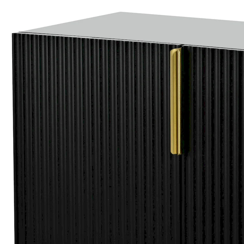 4-door Sideboard Buffet Cabinet with Gold Metal Handle - 60L x 15.2W x 31.5H