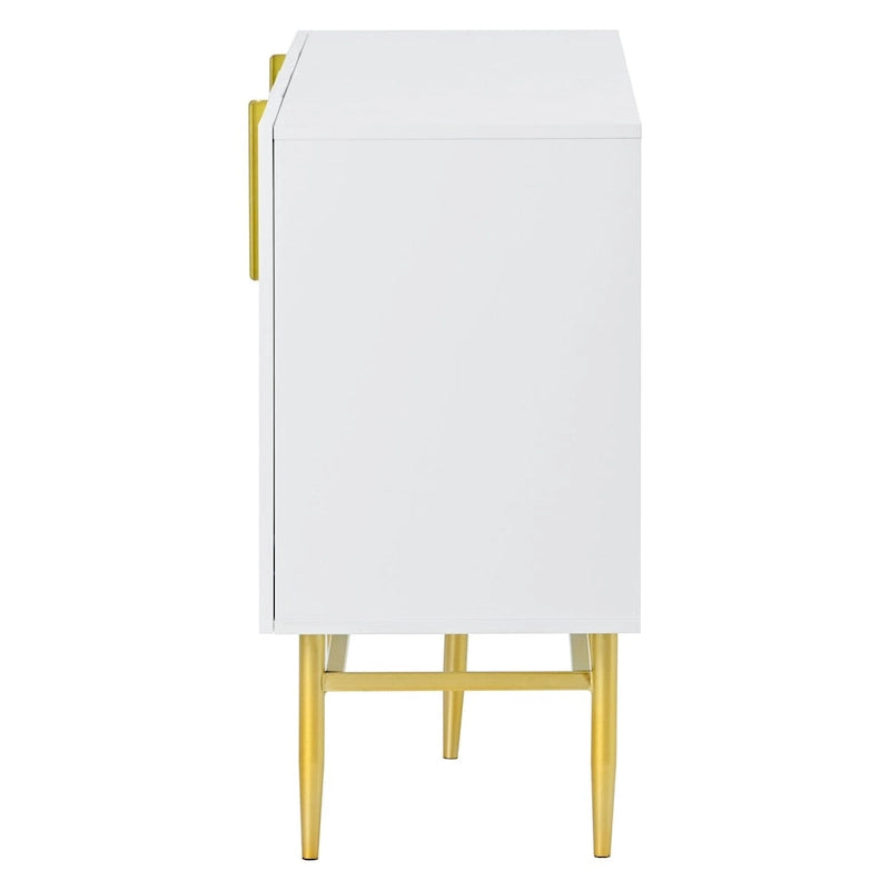 4-door Sideboard Buffet Cabinet with Gold Metal Handle - 60L x 15.2W x 31.5H