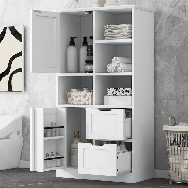 Mobile contenitore da bagno con ante e cassetti